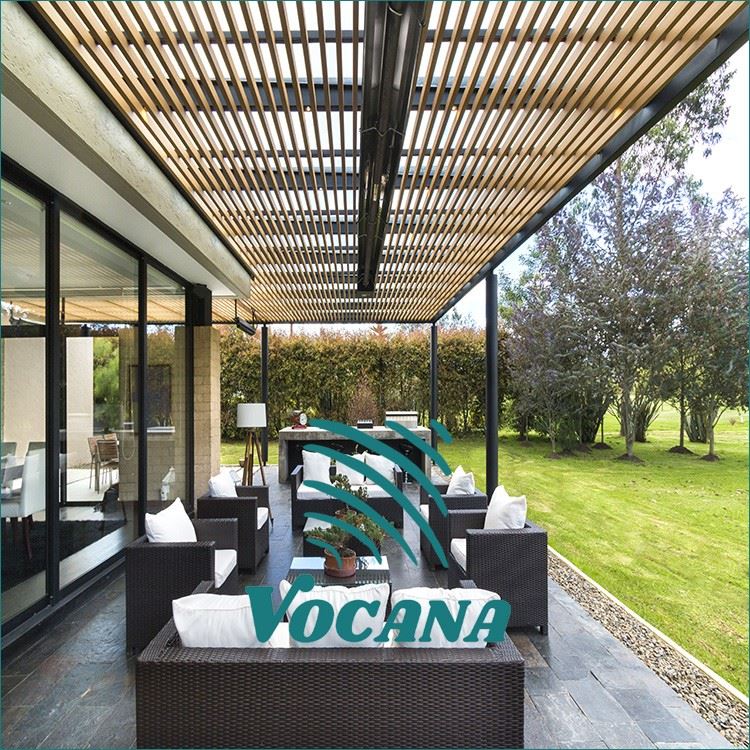 Wood Grain Fireproof WPC Ceiling outdoor